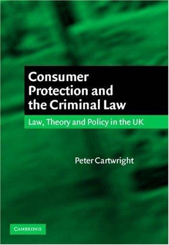 Couverture : Consumer Protection and the Criminal Law