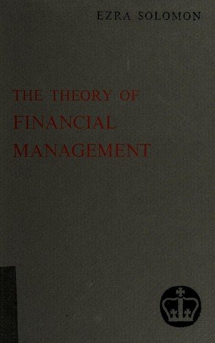 Couverture : The theory of financial management.