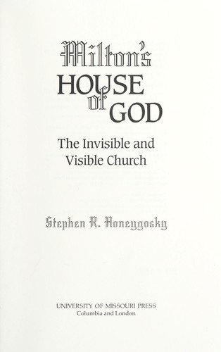 Couverture : Milton's house of God