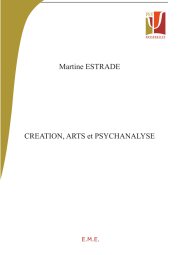Couverture : Création, arts et psychanalyse
