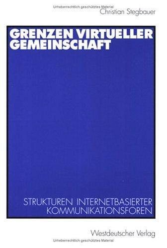 Couverture : Grenzen virtueller Gemeinschaft (Arbeitstitel) . Strukturen internetbasierter Kommunikationsforen