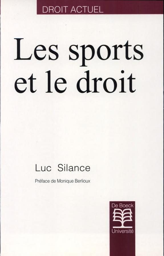 Couverture : Les sports et le droit