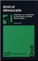 Couverture : Droit et democratie