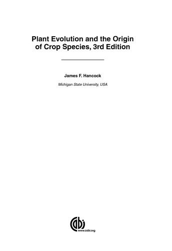 Couverture : Plant Evolution and the Origin of Crop Species