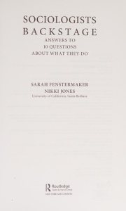 Couverture : Sociologists backstage