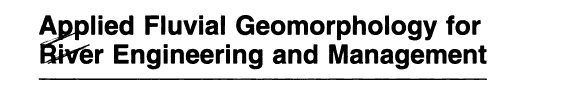 Couverture : Applied Fluvial Geomorphology for River Engineering and Management