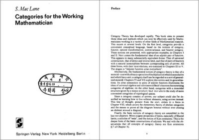 Couverture : Categories for the working mathematician