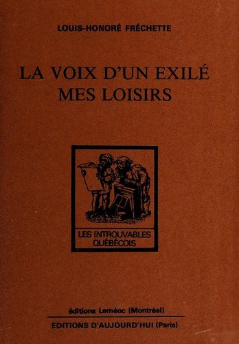 Couverture : La voix d'un exilé ; Mes loisirs