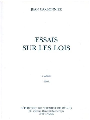 Couverture : Essais sur les lois