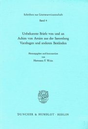 Couverture : Unbekannte Briefe von und an Achim von Arnim aus der Sammlung Varnhagen und anderen Beständen