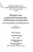 Couverture : Wandel in der marxistisch-leninistischen Auffassung vom Menschen