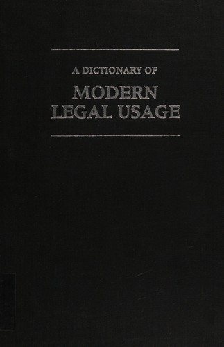 Couverture : A dictionary of modern legal usage