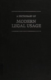 Couverture : A dictionary of modern legal usage