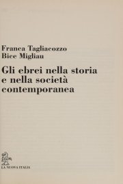 Couverture : Gli ebrei nella storia e nella società contemporanea