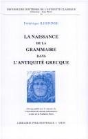 Couverture : La naissance de la grammaire dans l'Antiquité grecque