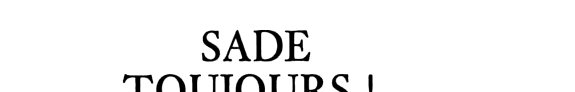 Couverture : Sade toujours!