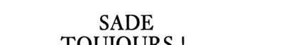 Couverture : Sade toujours!