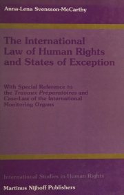 Couverture : The international law of human rights and states of exception