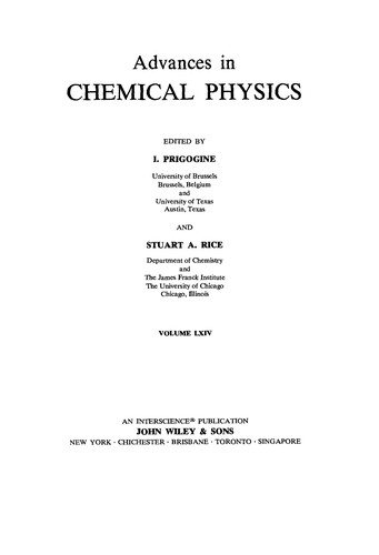 Couverture : Advances in Chemical Physics