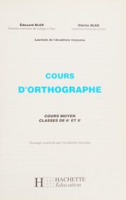 Couverture : Cours d'orthographe
