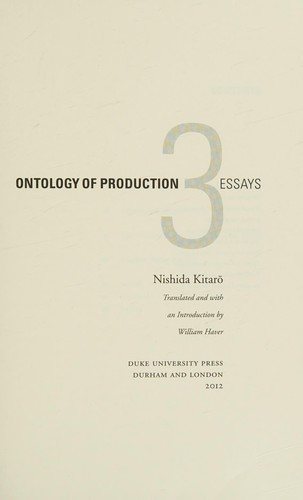 Couverture : Ontology of Production