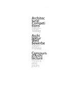 Couverture : Architectural competitions