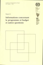 Couverture : Informations Concernant le Programme et Budget et Autres Questions