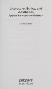 Couverture : Literature, Ethics, and Aesthetics