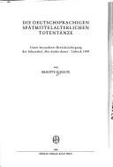 Couverture : Die deutschsprachigen spätmittelalterlichen Totentänze