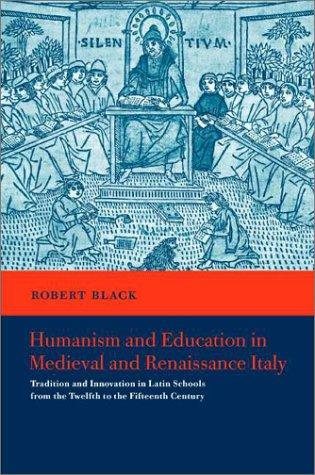 Couverture : Humanism and education in medieval and Renaissance Italy