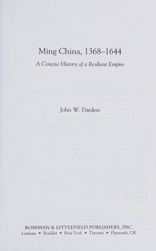 Couverture : Ming China, 1368-1644