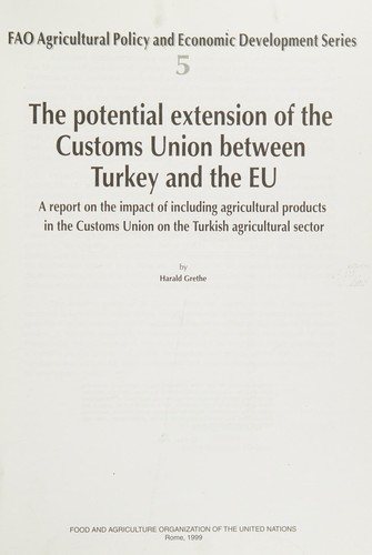 Couverture : Potential Extension of the Customs Union Between Turkey and the Eu