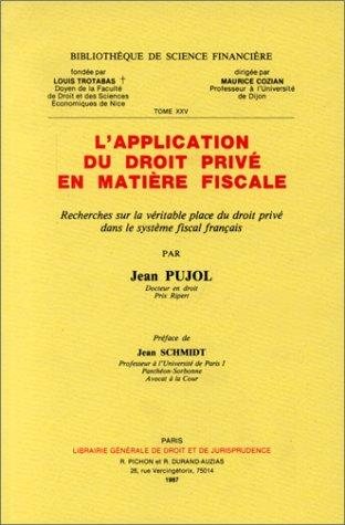 Couverture : L' application du droit privé en matière fiscale