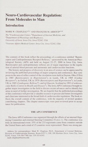 Couverture : Neuro-cardiovascular Regulation