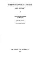 Couverture : Studies in descriptive and historical linguistics