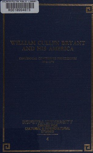 Couverture : William Cullen Bryant and His America