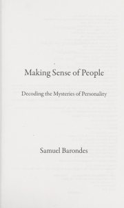 Couverture : Making Sense of People