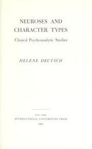 Couverture : Neuroses and character types