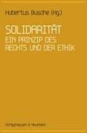 Couverture : Solidarität