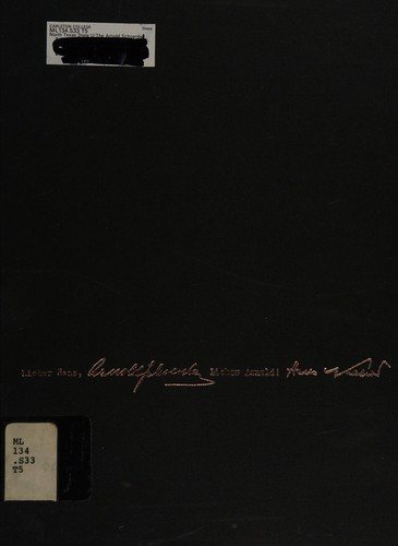 Couverture : The Arnold Schoenberg-Hans Nachod collection