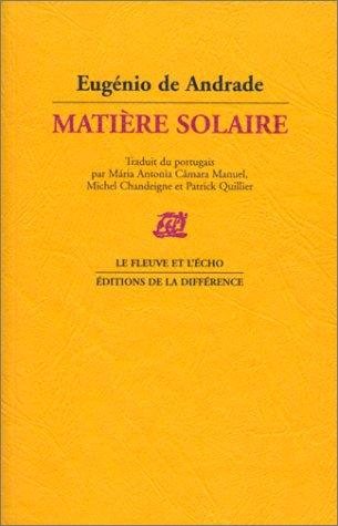 Couverture : Matière solaire