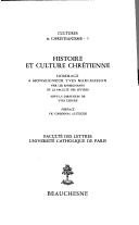 Couverture : Histoire et culture chrétienne