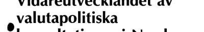 Couverture : Vidareutvecklandet av valutapolitiska konsultationer i Norden.
