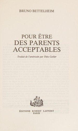 Couverture : Pour être des parents acceptables