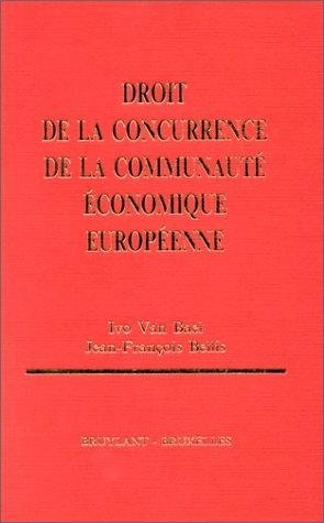 Couverture : Droit de la concurrence de la Communauté Economique Européenne