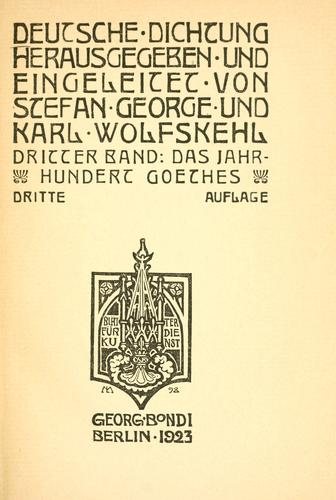 Couverture : Deutsche Dichtung