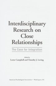 Couverture : Interdisciplinary Research on Close Relationships