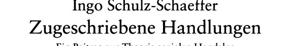 Couverture : Zugeschriebene Handlungen