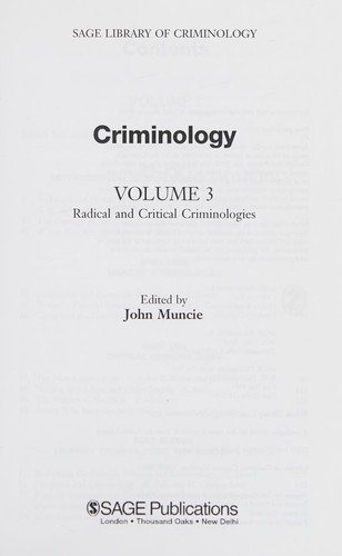 Couverture : Criminology