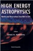 Couverture : High energy astrophysics
